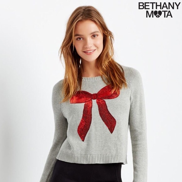 Bethany Mota Sweaters - Bethany Mota Cropped Christmas Sweater